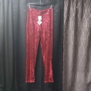 Red Sequin Women's Capris